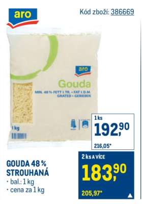 GOUDA 48 % STROUHANÁ