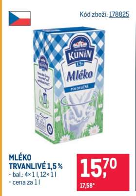 Mléko trvanlivé 1,5 %