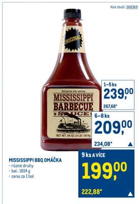 MISSISSIPPI BBQ OMÁČKA