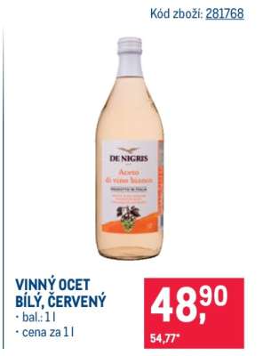 Vinný ocet bílý, červený