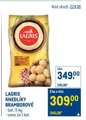 LAGRIS KNEDLÍKY BRAMBOROVÉ