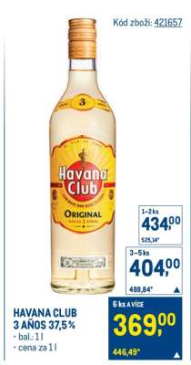 Havana Club 3 Años 37,5 %