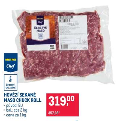 Hovězí sekané maso Chuck roll