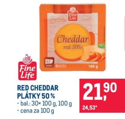 RED CHEDDAR PLÁTKY 50 %