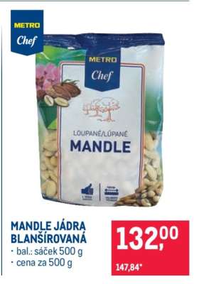 Mandle jádra blanšírovaná