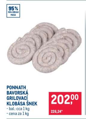 PONNATH Bavorská grilovací klobása šnek