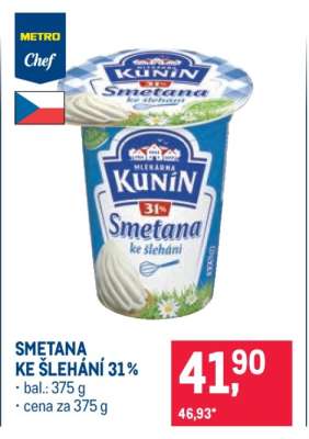 Smetana ke šlehání 31 %