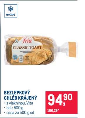 BEZLEPKOVÝ CHLÉB KRÁJENÝ