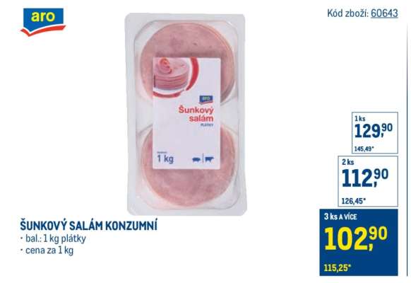 Šunkový salám konzumní