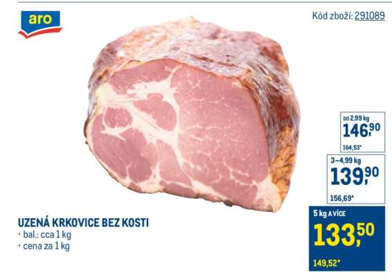 Uzená krkovice bez kosti
