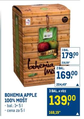Bohemia Apple 100% mošt
