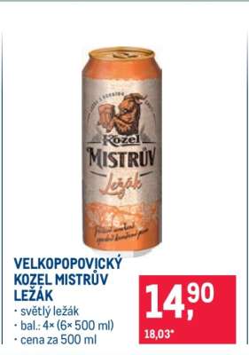 Velkopopovický Kozel Mistrův ležák