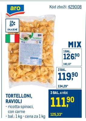 TORTELLONI, RAVIOLI