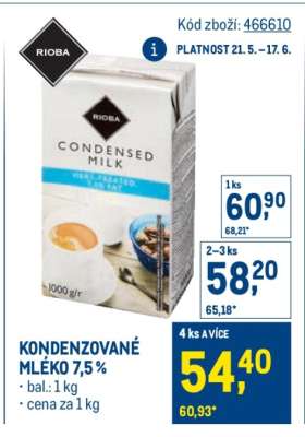 KONDENZOVANÉ MLÉKO 7,5 %
