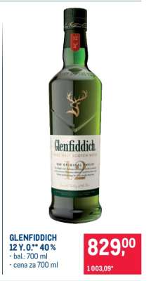 Glenfiddich 12 Y. O.** 40 %
