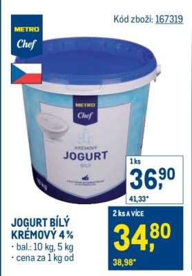 JOGURT BÍLÝ KRÉMOVÝ 4 %