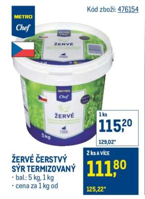 ŽERVÉ ČERSTVÝ SÝR TERMIZOVANÝ