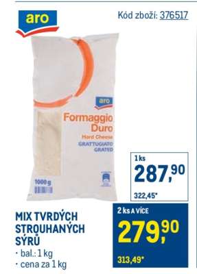 Mix tvrdých strouhaných sýrů
