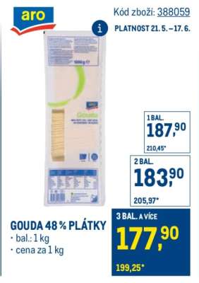 Gouda 48% plátky