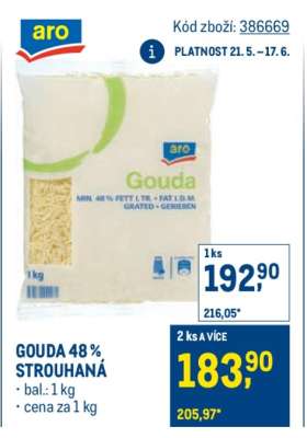 GOUDA 48 % STROUHANÁ