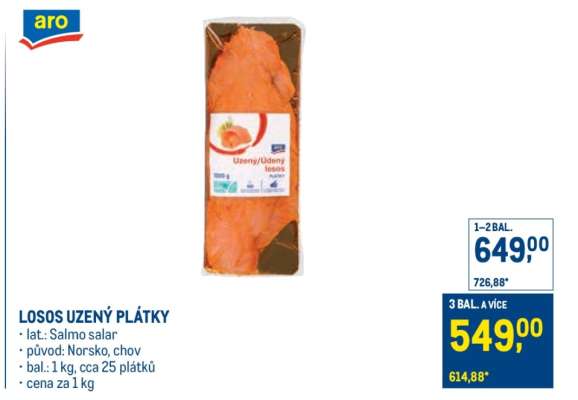 Losos uzený plátky