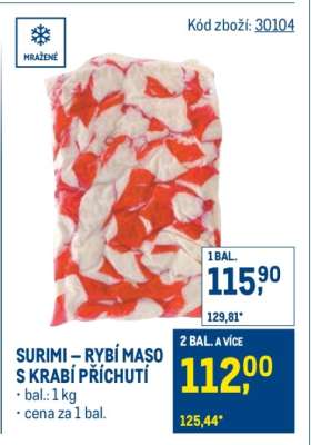 SURIMI – RYBÍ MASO S KRABÍ PŘÍCHUTÍ