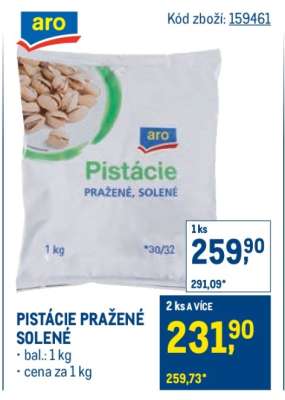 Pistácie pražené solené