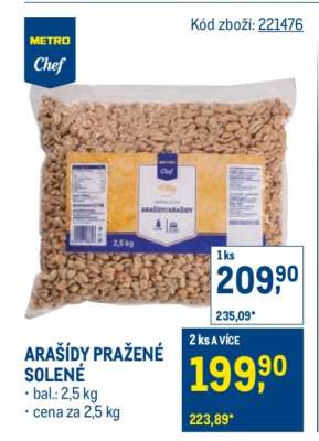 Arašídy pražené solené