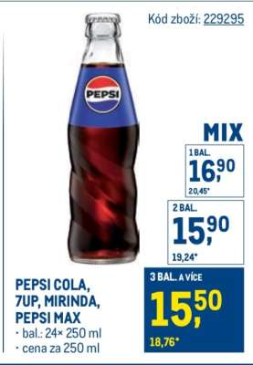 PEPSI COLA, 7UP, MIRINDA, PEPSI MAX