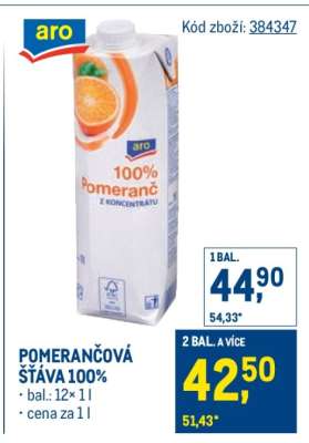 Pomerančová šťáva 100%