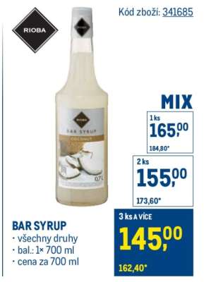 Bar syrup