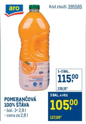 Pomerančová 100% šťáva