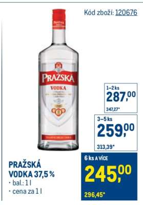 Pražská Vodka 37,5 %