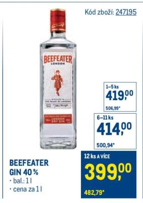 Beefeater Gin 40 %