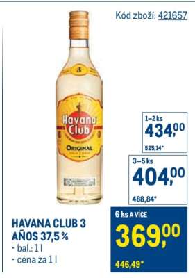 Havana Club 3 Años 37,5 %