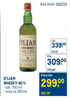 O'LIAM WHISKY 40 %