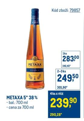 Metaxa 5* 38 %