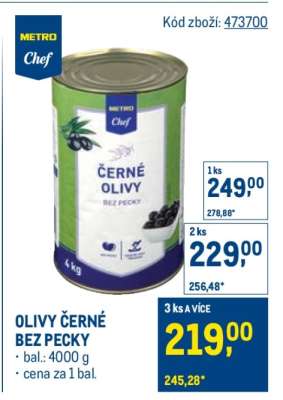 OLIVY ČERNÉ BEZ PECKY