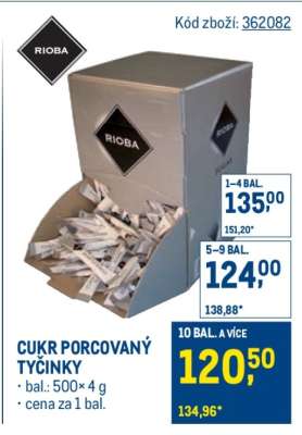 Cukr porcovaný tyčinky
