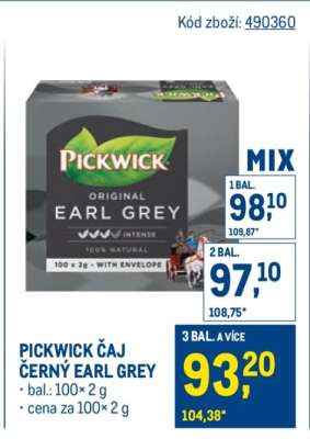 PICKWICK ČAJ ČERNÝ EARL GREY