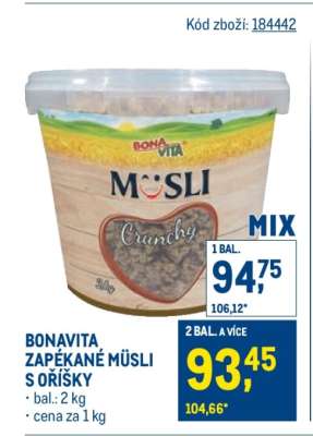 BONAVITA ZAPÉKANÉ MÜSLI S OŘÍŠKY