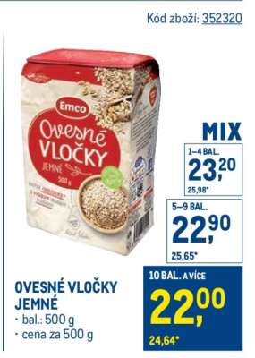 Ovesné vločky jemné