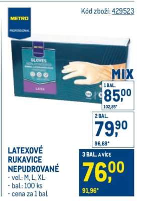 LATEXOVÉ RUKAVICE NEPUDROVANÉ