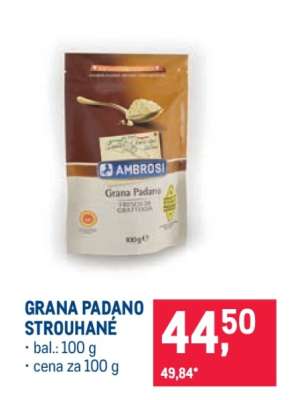 Grana Padano strouhané