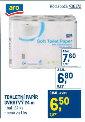 TOALETNÍ PAPÍR 3VRSTVÝ 24 m