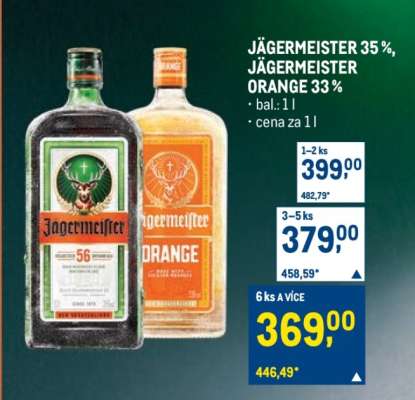 JÄGERMEISTER 35 %, JÄGERMEISTER ORANGE 33 %