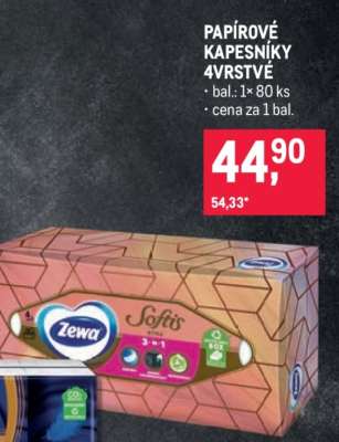 Papírové kapesníky 4vrstvé