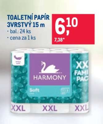 TOALETNÍ PAPÍR 3VRSTVÝ 15 m