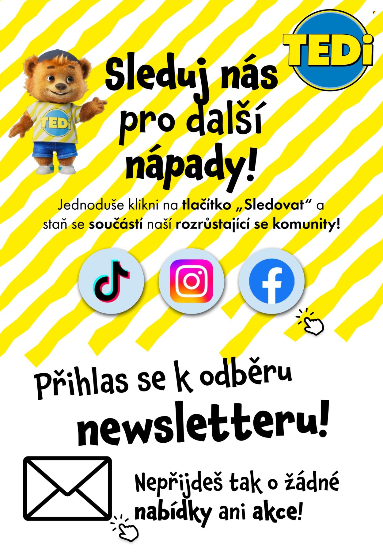 Leták TEDi. Strana 1