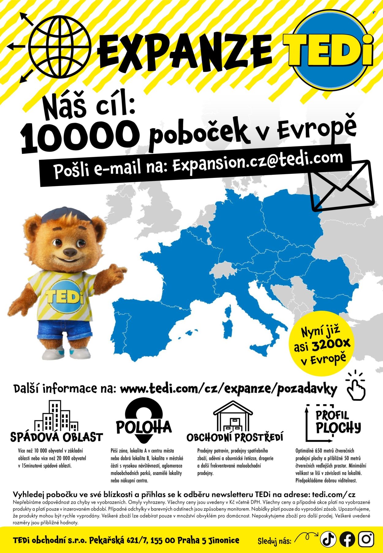 Leták TEDi. Strana 1